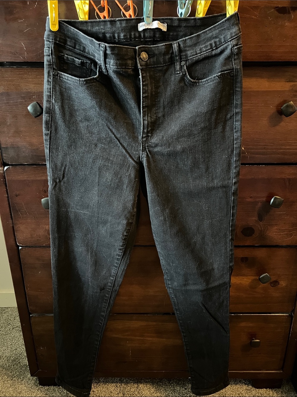 Nine West Dark Charcoal Skinny Jeans